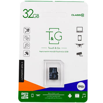 Картка пам'яті T&G microSDHC (UHS-1) 32 GB class 10 (без адаптера)