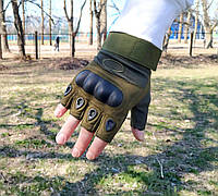 Прочные тактические защитные перчатки беспалые, военные штурмовые походные армейские с вставками, Gp7