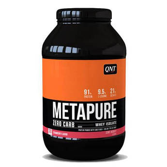 Протеїн ізолят, QNT Metapure Zero Carb 908 грам, Полуниця - Банан