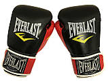 Боксерські рукавички на липучці шкіра PU Everlast 10-12 OZ (MS 1951), фото 5