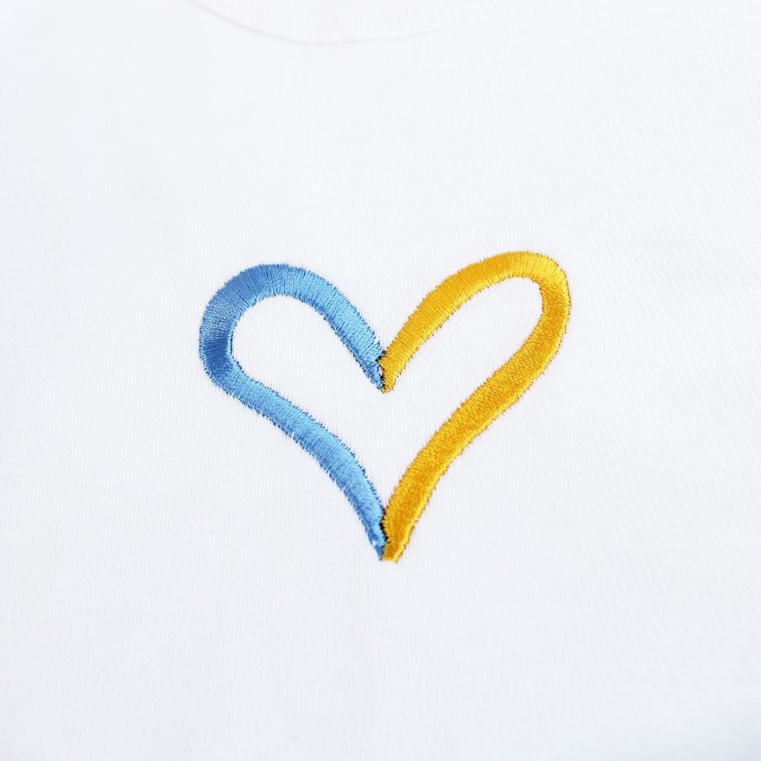 Детские боди патриотические с сине-желтым сердечком для новорождённых малышей, Ладан - фото 3 - id-p1620117480