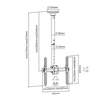 Телескопічний кронштейн для телевізора Celb-54L + PLB-CE9POLE-680MM VESA 600x400, фото 4
