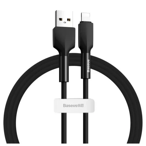Кабель Baseus Silica Gel USB - Lightning 2.4 А 100 см Чорний (CALGJ-01)