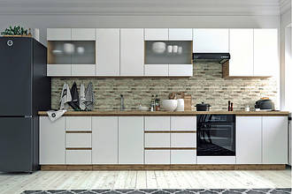 Модульна кухня Сокме Софт дуб вотан з білим матовим фасадом