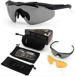 Тактичні окуляри 5.11 Aileron Shield з 3 лінзами, окуляри для військових, антивідблиск