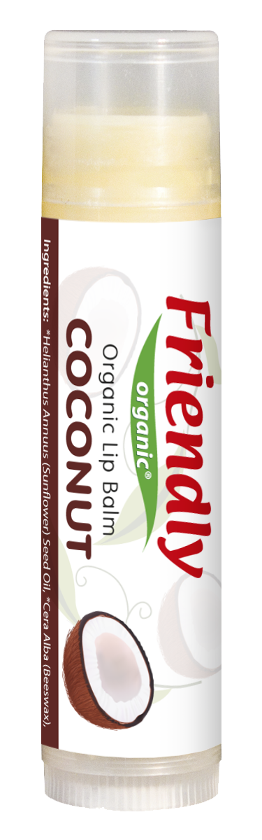 Органический бальзам для губ Friendly Organic кокос 4,25 гр - фото 1 - id-p1620649002