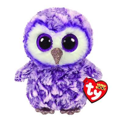 Дитяча м'яка іграшка TY Beanie Boo's Фіолетова сова Moonlight 15 см 36325, фото 1