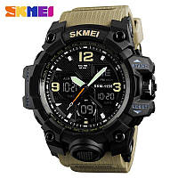 Спортивные (армейские) Мужские часы Skmei 1155 Black-Khaki