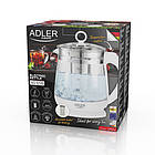 Електрочайник Adler AD 1299 — 1,5 л, 2200 Вт, скляний корпус, LED-підсвітка, фото 11