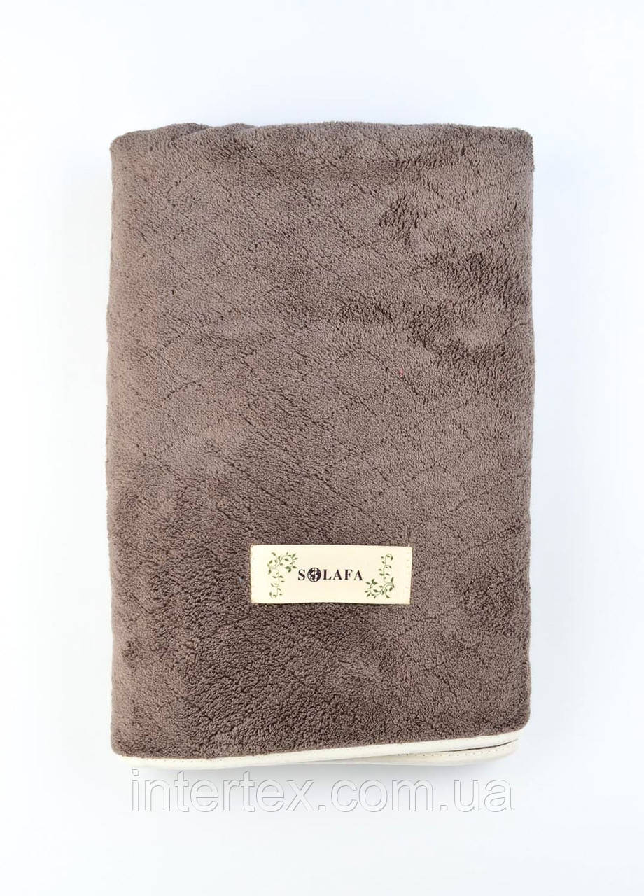 Рушник лицевий мікрофібра Classic (коричневий) 100х50 см.