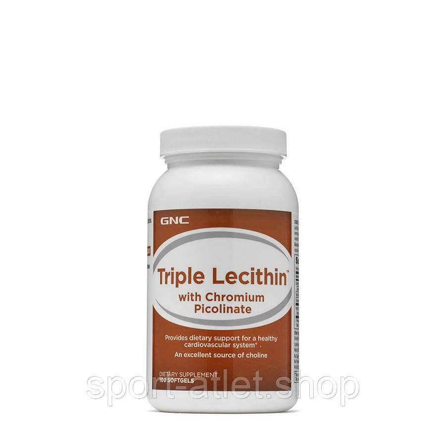 Натуральна добавка GNC Triple Lecithin with Chromium Picolinate, 100 капсул