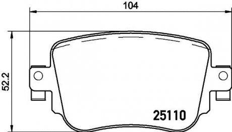 Гальмівні колодки зад. HELLA 8DB 355 021-291 Volkswagen Passat B7