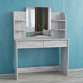 Туалетний столик на 2 шухляди з дзеркалом G00114 Бетон