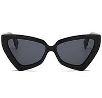 Солнцезащитные очки прямоугольные , черная оправа, черные стекла, очки от солнца женские, арт 3357