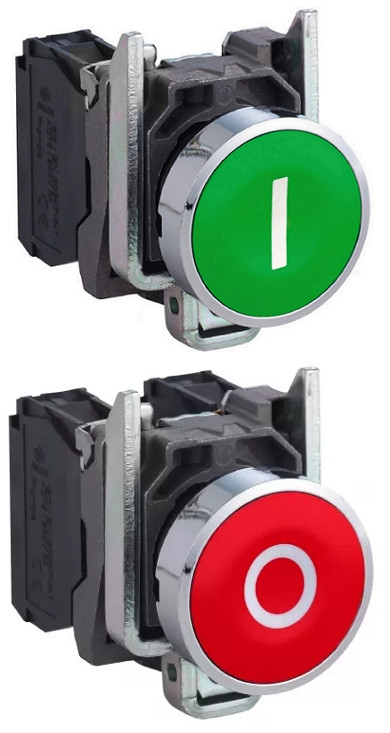 Комплект кнопок ПУСК-СТОП в отвір 22 мм, 3А