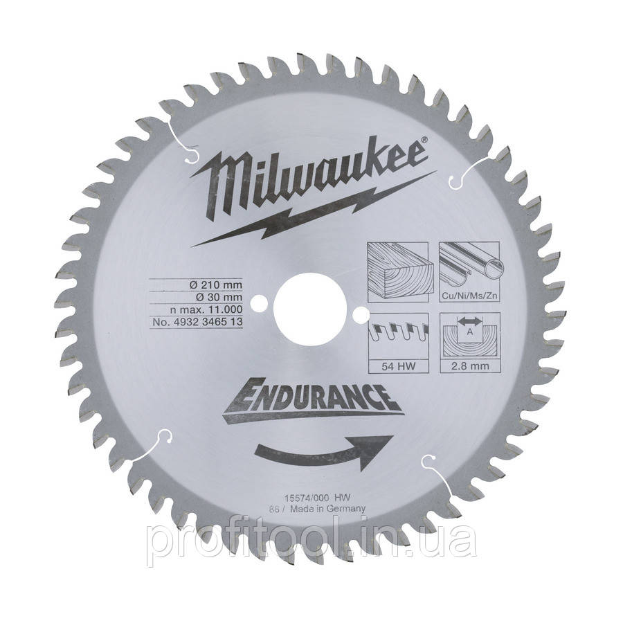 Диск пиляльний MILWAUKEE 250х3.2х30 мм; Z 48; дерево; ДСП; фанера;, фото 1