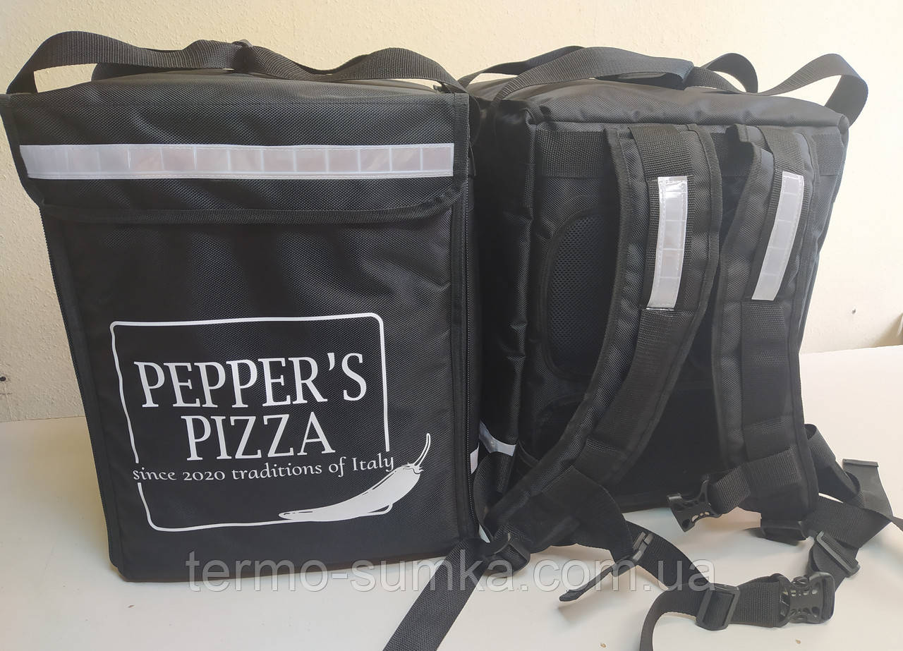 Сумка для кур'єрської доставки їжі та піци. Рюкзак для їжі, піци, суші. Каркас, усередині тканина