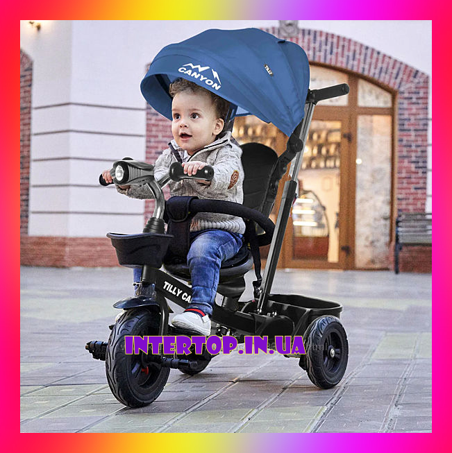 Дитячий триколісний велосипед - коляска Велосипед триколісний TILLY CANYON T-384 Синій