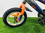 Велосипед дитячий двоколісний Azimut Stitch 14" зростання 90-115 см вік 3 до 6 років помаранчевий, фото 4