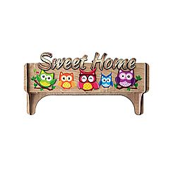 Ключниця настінна магнітна з кріпленням Sweet Home із совами 31х12 см
