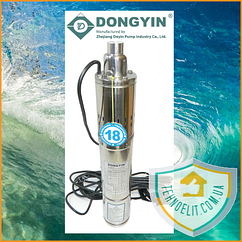 Глибокий шнековий насос для свердловин у колодязь для подавання води DONGYIN 4QGD 1.2-100-0.75 (777213).