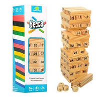 Дерев'яна гра джанга,51 дет, настільна гра джанга MD 1210, гра дженга MD1210, настільна гра вежа