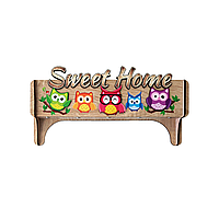 Ключниця настінна магнітна з кріпленням Sweet Home із совами 31х12 см