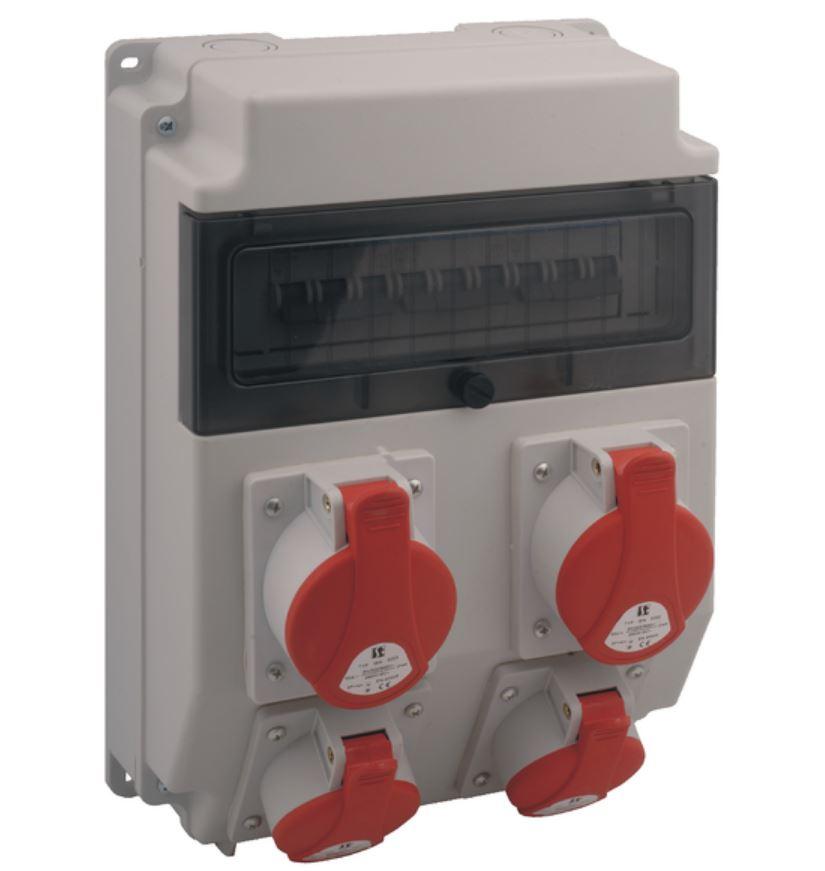 Щит з розетками 2x16A 4P, 2x32A 4p IP44 SEZ ROS 11/x-43, фото 1