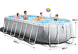 Овальний сімейний каркасний басейн Intex 26798 (610х305х122 см) фільтр насос тент сходи, фото 7