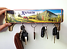 Настінна магнітна ключниця з малюнком Карпати із натурального дерева 31х12 см, фото 4