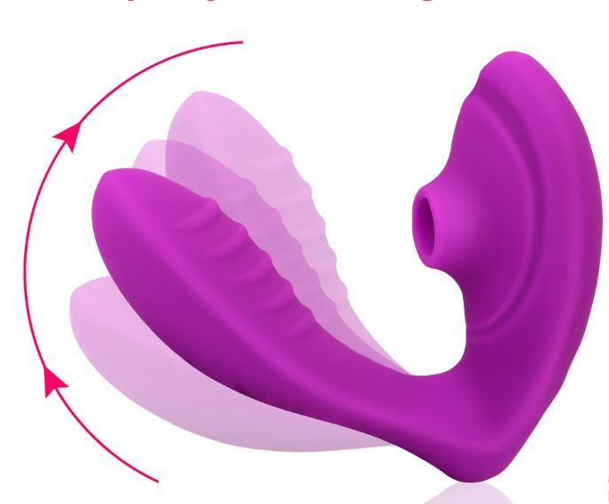 Вакуумний подвійний вібратор скритого носіння, фото 1