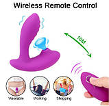 Вакуумний двойной вибратор скритого носіння з пультом керування, фото 3