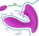 Вакуумний двойной вибратор скритого носіння з пультом керування, фото 4