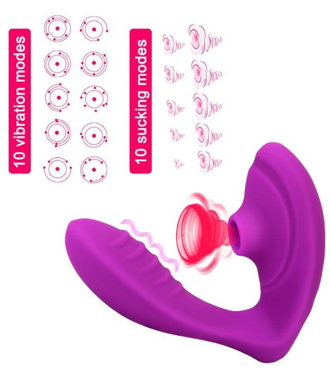 Вакуумний двойной вибратор скритого носіння з пультом керування, фото 1