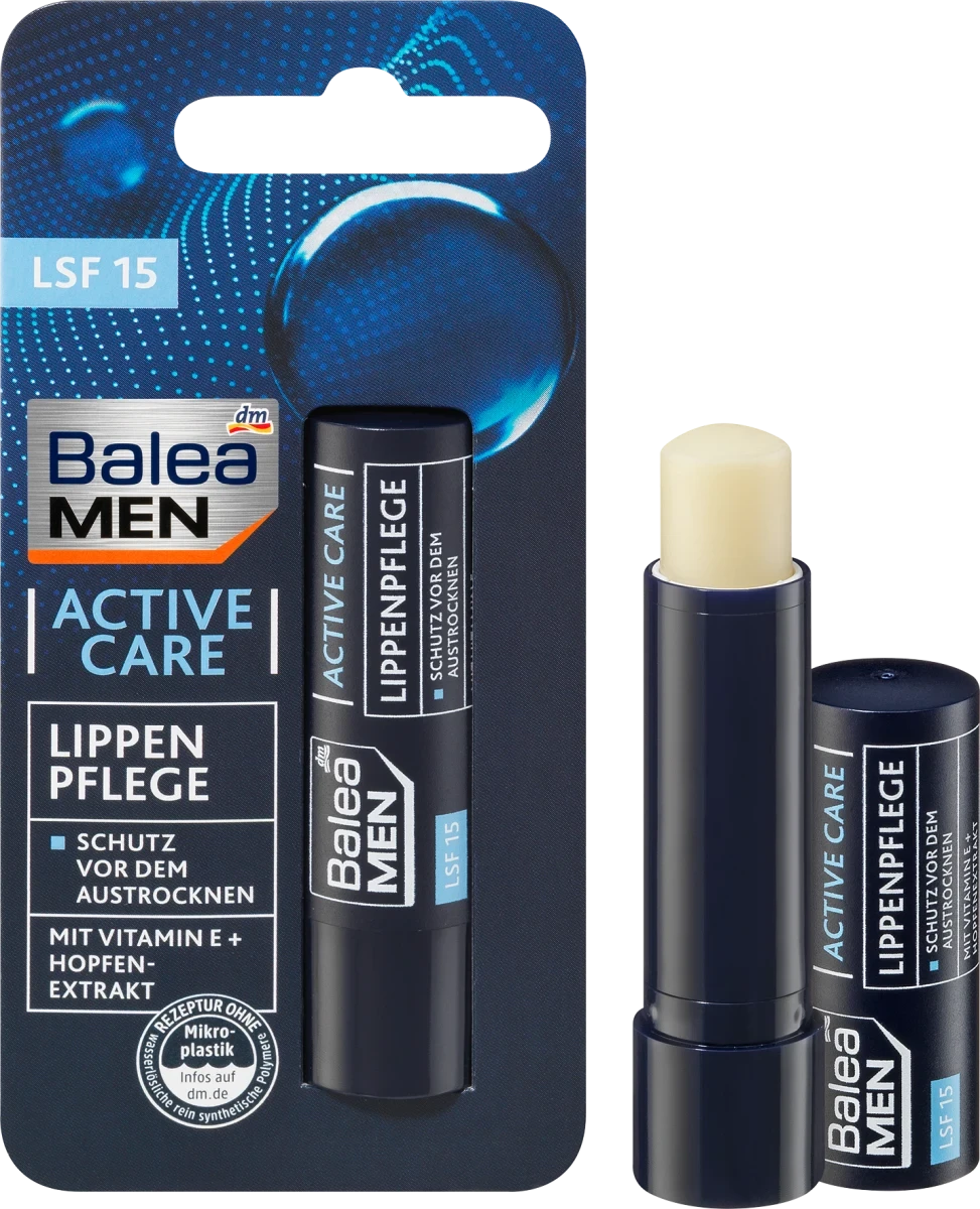 Бальзам для губ для чоловіків Balea MEN Lippenpflege Active Care, 4,8 г.