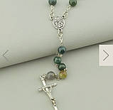 Чітки розарій із хрестиком яшма 8 мм вага 50 г, фото 2