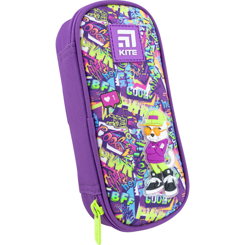 Пенал Kite Chilling Cat K22-662-3 86 г 21x8.5x4.5 см фіолетовий