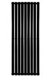 Дизайнерський вертикальний радіатор опалення ARTTIDESIGN Livorno 9/1600/612/50 чорний матовий, фото 4