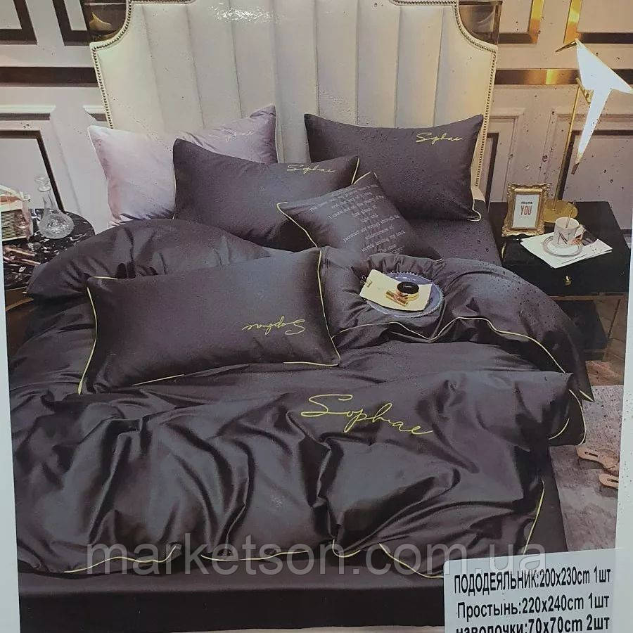 Полуторна постільна білизна 150*210.Сатин. Подарункова упаковка.