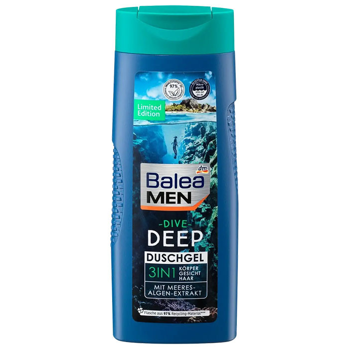 Гель для душу Balea Men 3в1 Dive Deep для чоловіків 300 мл