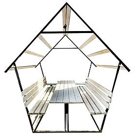 Металева альтанка 2 на 2 м, розбірна (на 8 осіб) "Дачна" - без покрівлі