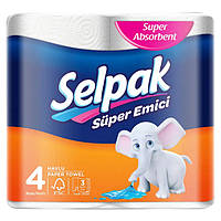 Бумажные полотенца Selpak 3-х слойные 4 шт