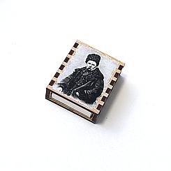 Сірники дерев'яна коробочка з УФ печаткою зображення Тараса Шевченка з магнітами