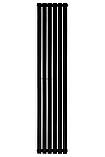 Вертикальний дизайнерський радіатор опалення ARTTIDESIGN Terni 6/1800/354/50 чорний матовий, фото 5