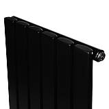 Вертикальний дизайнерський радіатор опалення ARTTIDESIGN Terni 6/1800/354/50 чорний матовий, фото 6