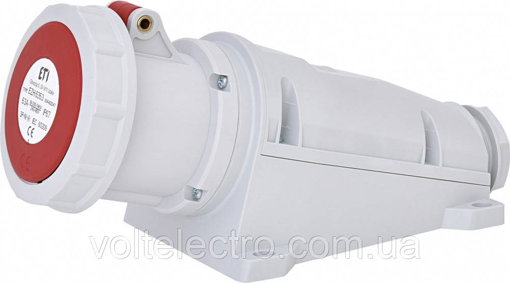 Розетка промислова EZH 6353 63A, 3P+N+PE, фото 1