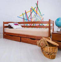 Кровать деревянная подростковая Ева 80х190 с ящиками светлый орех