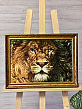 Картина - панно из янтаря " Лев ", картина з бурштину лев, фото 4