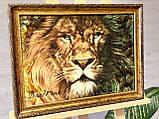 Картина - панно из янтаря " Лев ", картина з бурштину лев, фото 3