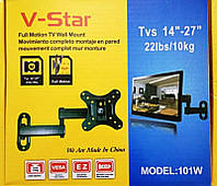 Кронштейн для телевизора на стену V-Star 14-27 / Крепление для монитора ТВ 101W